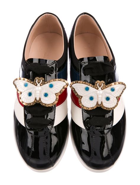 gucci butterfly shoes black|Gucci Falacer Butterfly Sneakers .